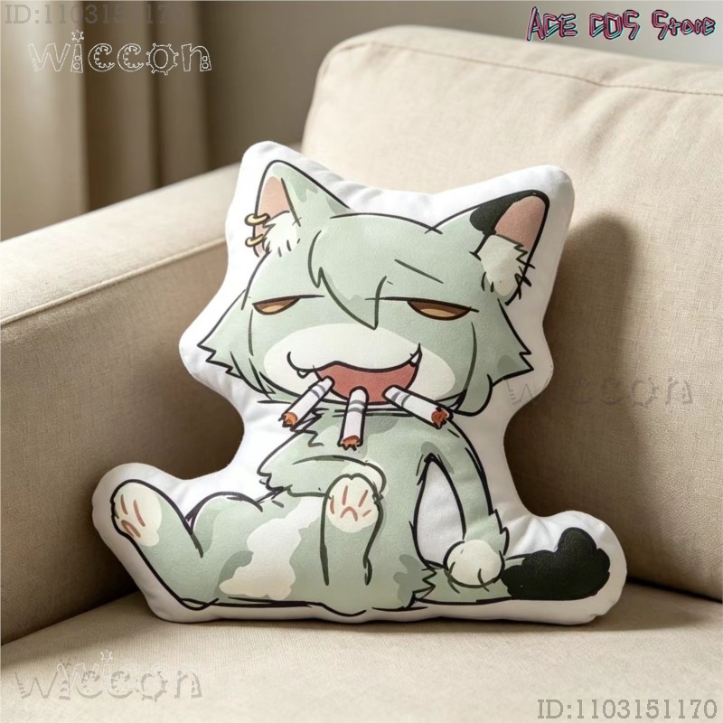 Throw Pillow - Almofada Decorativa Cosplays Chainsmoker Cat Yaniko