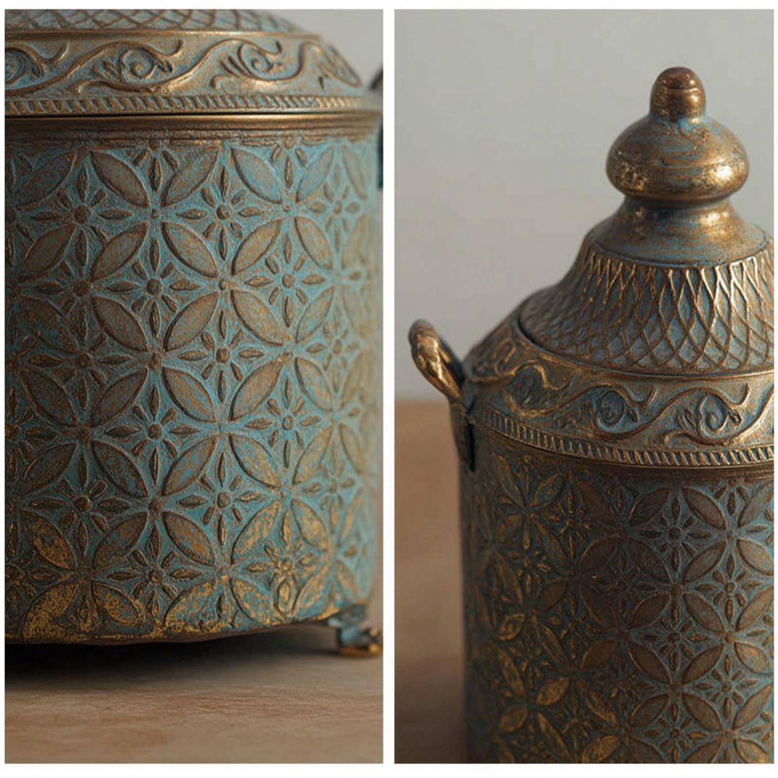 Vase Decor - Vaso Decorativo de Ferro Envelhecido Dourado,