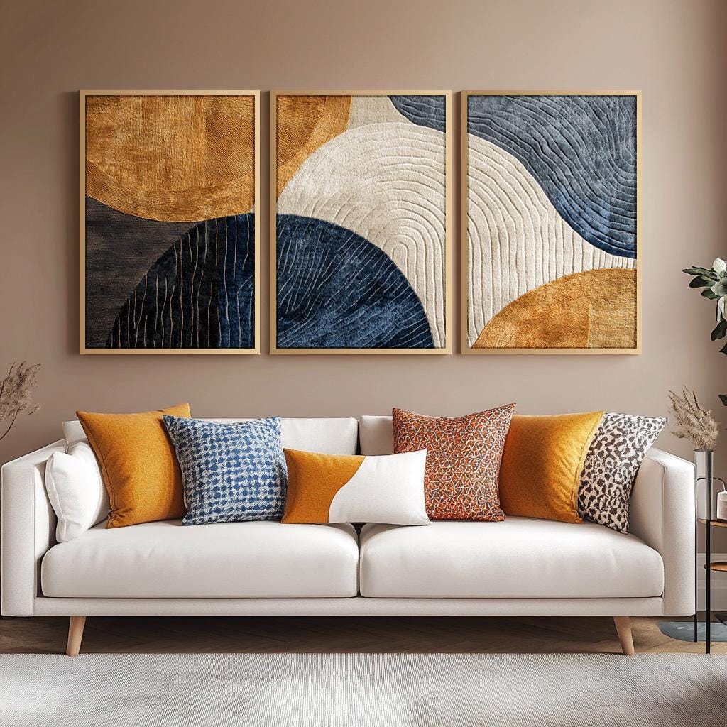 Conjunto de 3 Peças de Pintura - Abstract Canvas Set avaliação e preço