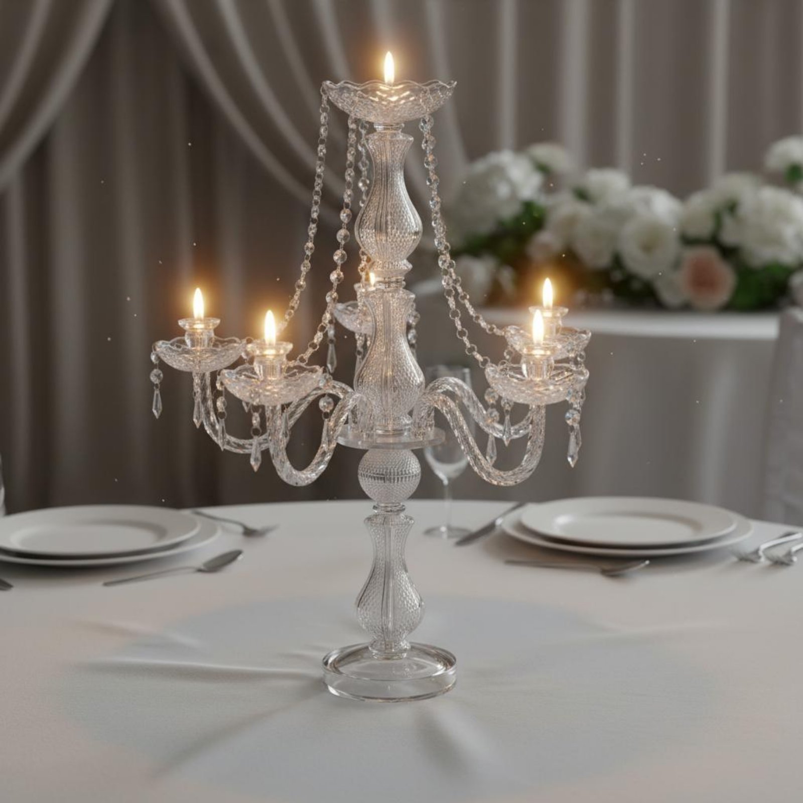 Candelabro de Cristal Elegante - Candle Holder Decor avaliação e preço