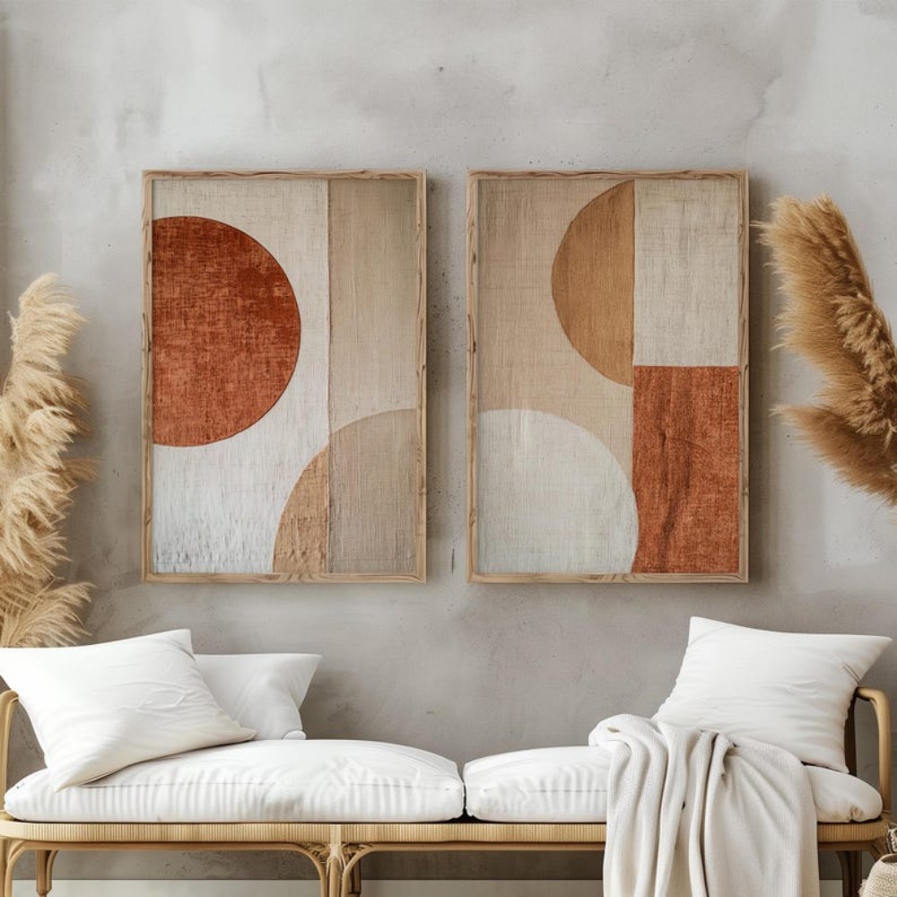 Conjunto de 2 Quadros em Tela  - Abstract Canvas Set avaliação e preço