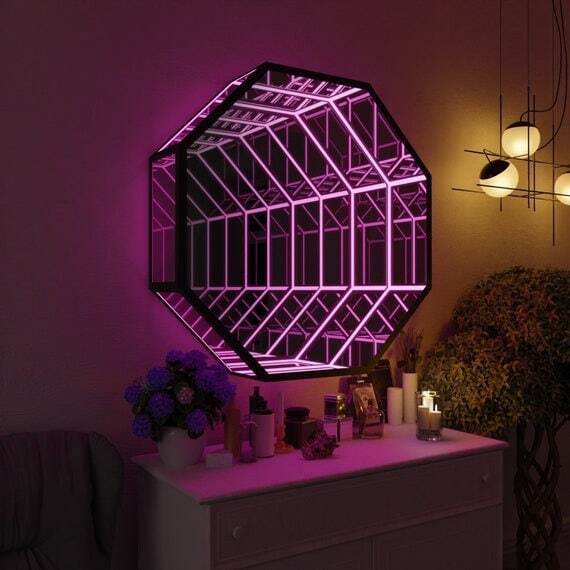 Espelho Infinito Octogonal 3D  - Decorative Mirror avaliação e preço